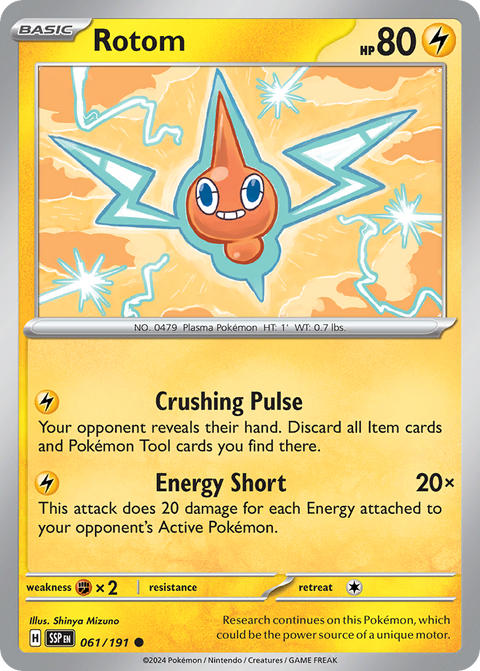 Rotom 61 Surging Sparks Pokémon card