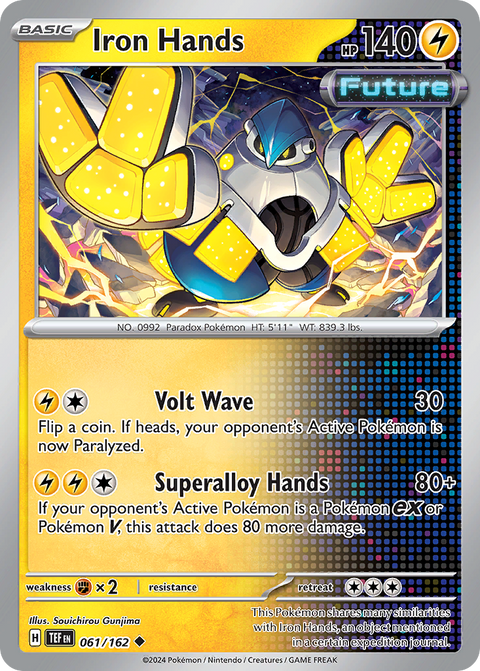 Iron Hands 61 Temporal Forces Pokémon card