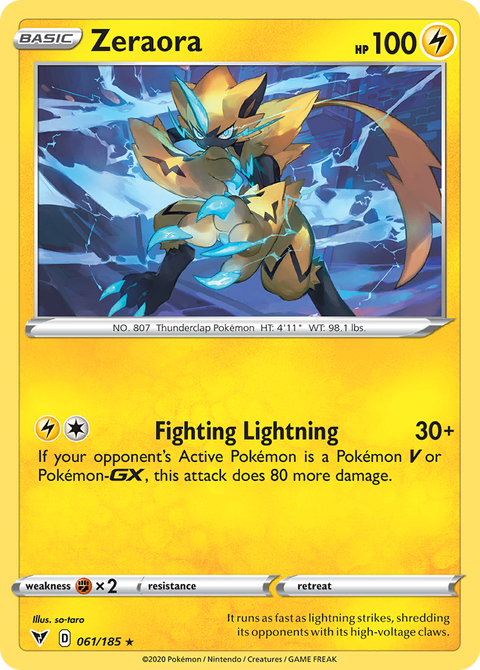 Zeraora 61 Vivid Voltage Pokémon card