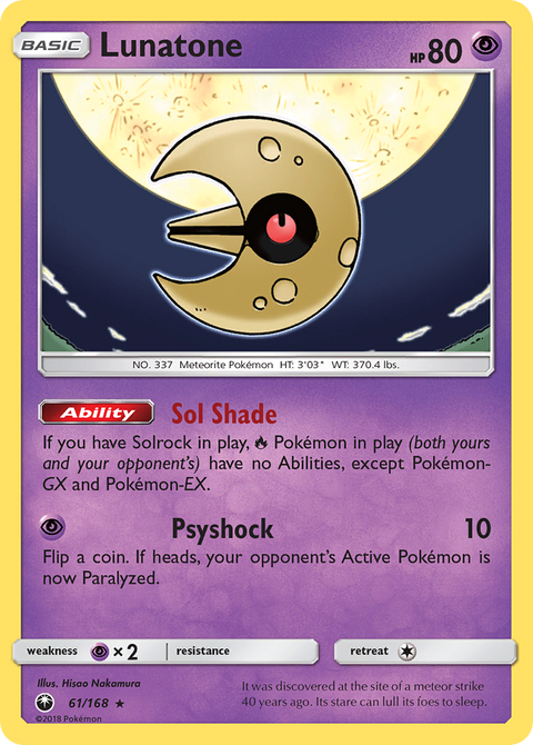 Lunatone 61 Celestial Storm Pokémon card
