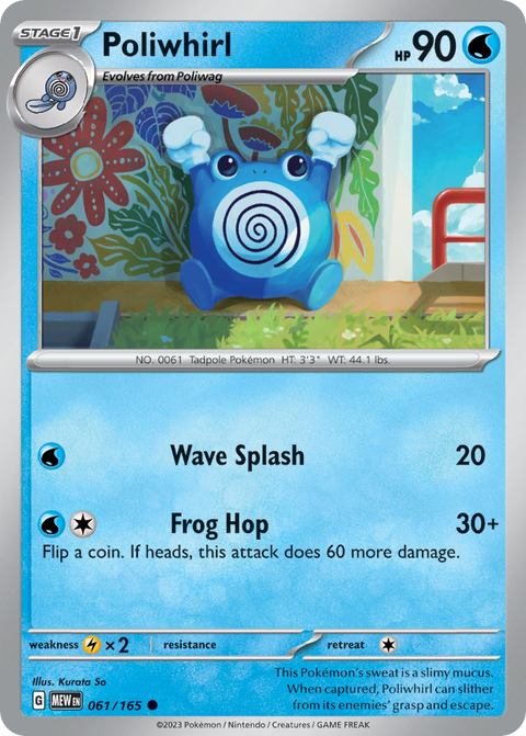 Poliwhirl 61 151 Pokémon card