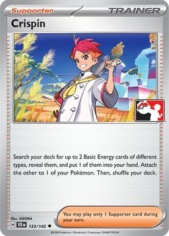 Crispin - 133/142 - Prize Pack Series Seven — Play! Pokémon stamped prize pack card