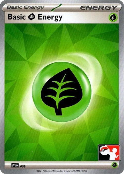 Basic Grass Energy - 009 - Prize Pack Series Seven — Play! Pokémon stamped prize pack card