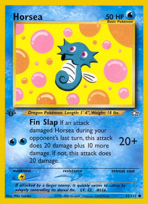 Horsea 62 Neo Genesis Pokémon card