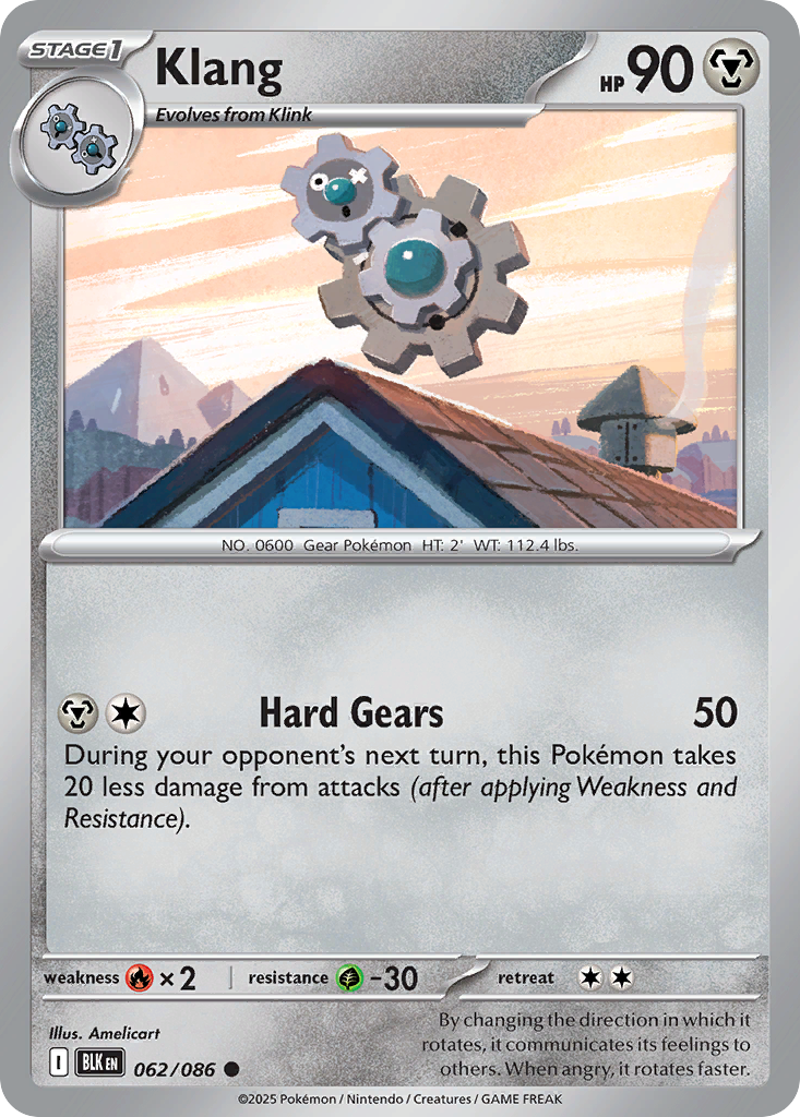 Klang 62 Black Bolt Pokémon card