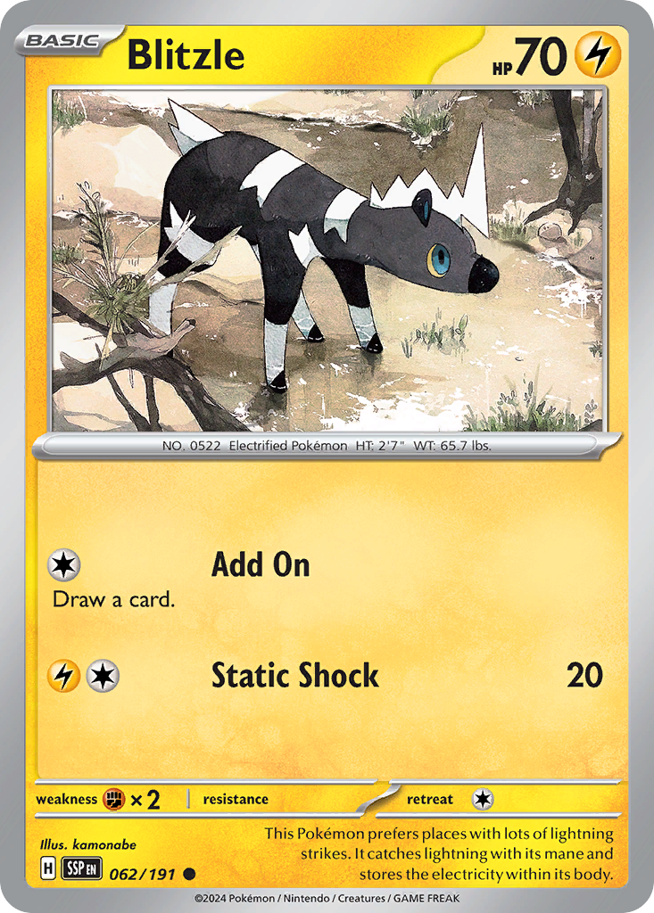 Blitzle 62 Surging Sparks Pokémon card