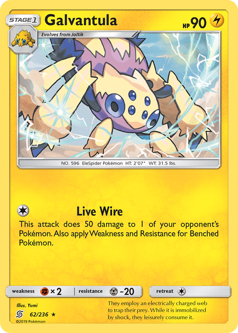 Galvantula 62 Unified Minds Pokémon card