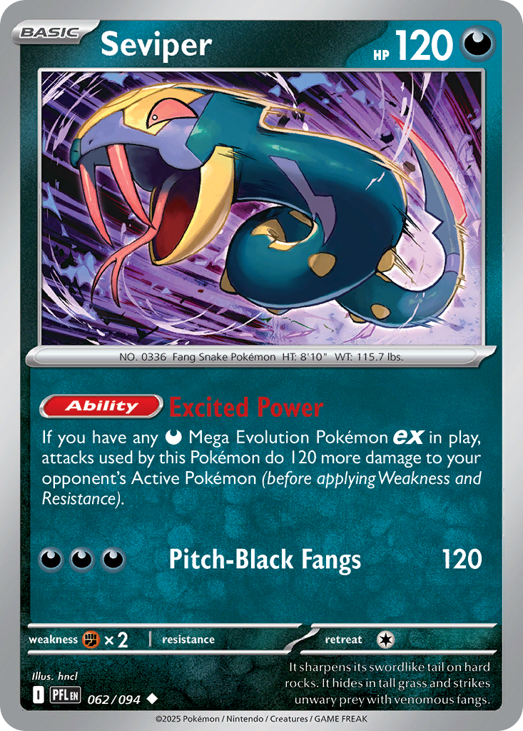Seviper 62 Phantasmal Flames Pokémon card