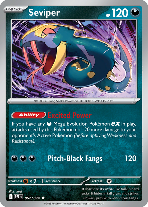 Seviper 62 Phantasmal Flames Pokémon card