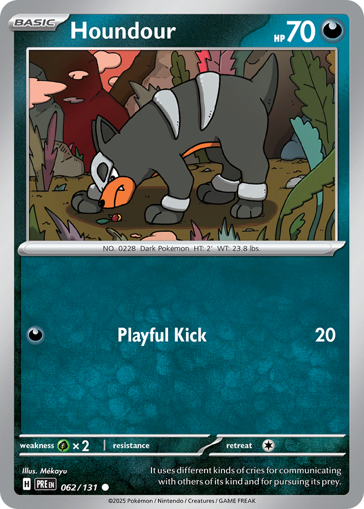 Houndour 62 Prismatic Evolutions Pokémon card