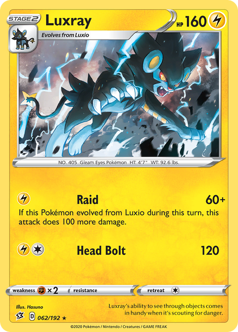 Luxray 62 Rebel Clash Pokémon card