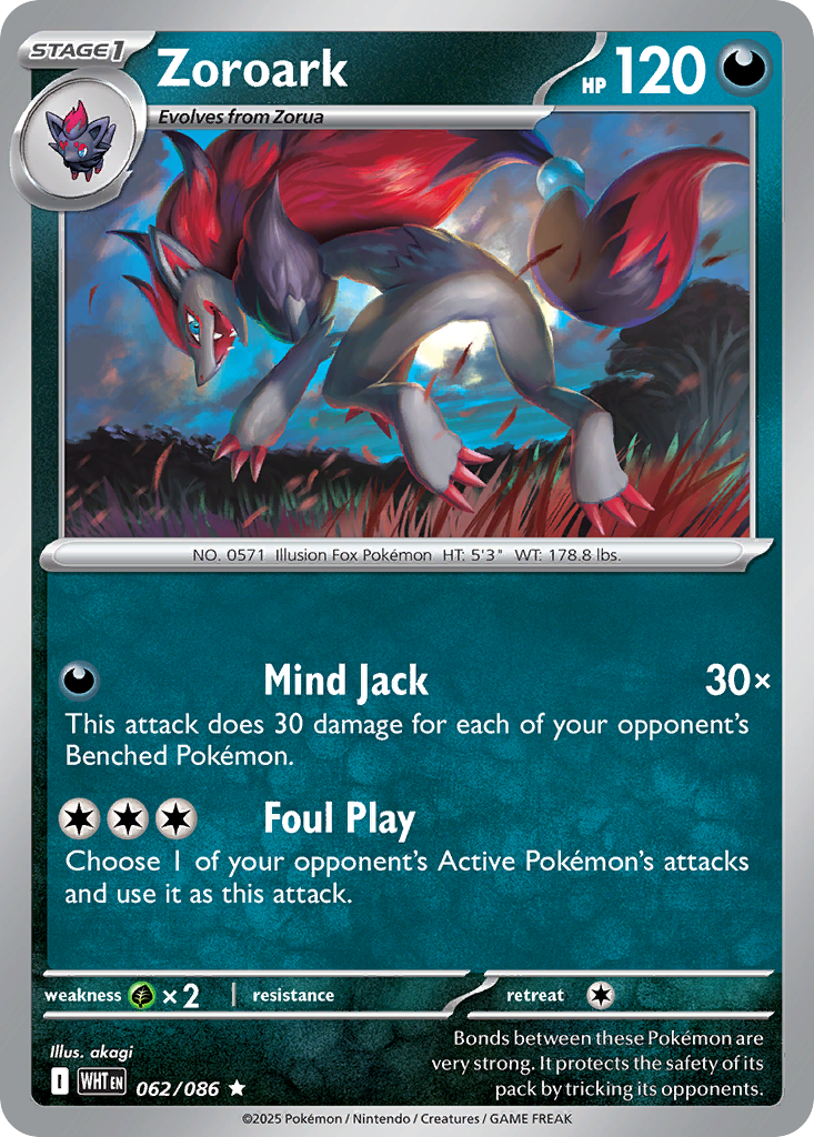 Zoroark 62 White Flare Pokémon card