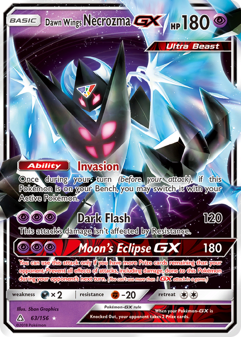 Dawn Wings Necrozma-GX 63 Ultra Prism Pokémon card