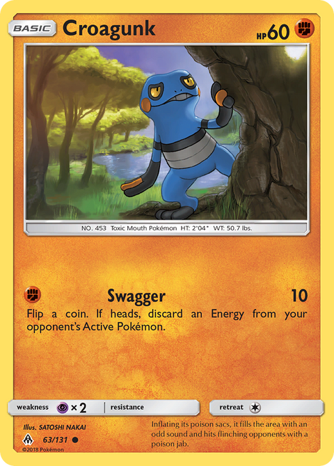 Croagunk 63 Forbidden Light Pokémon card