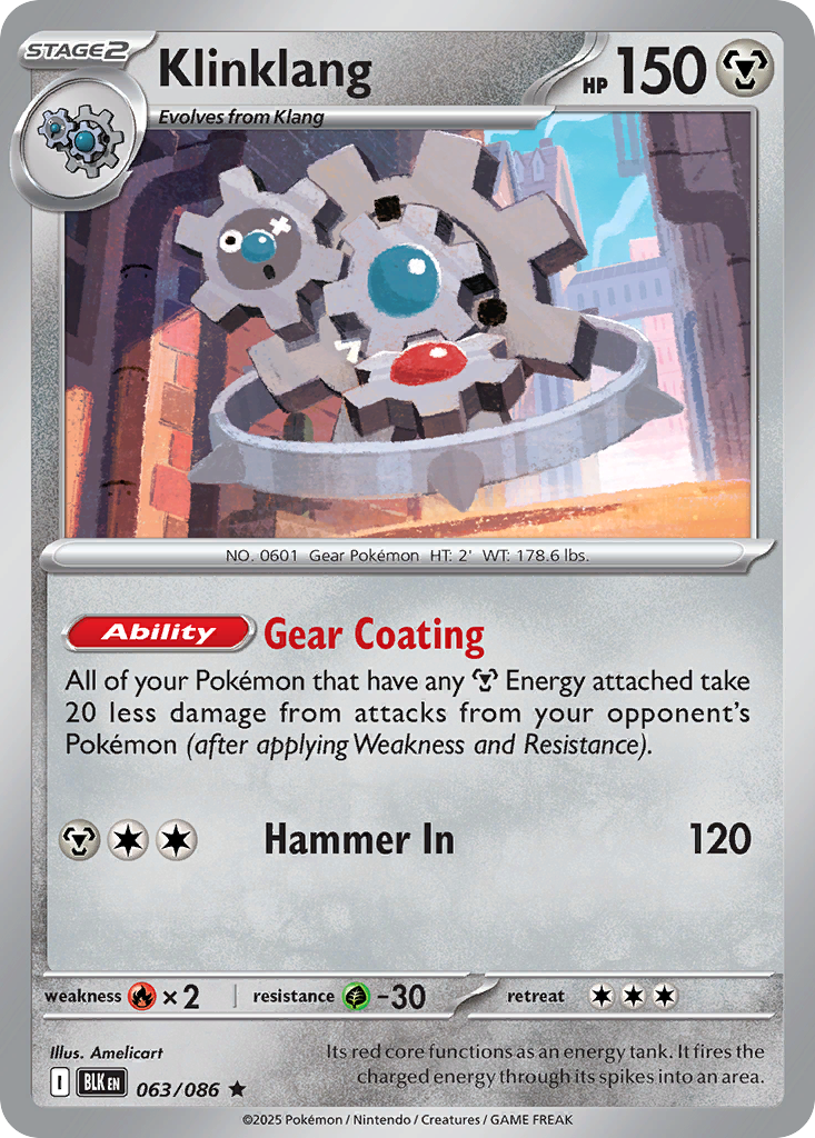Klinklang 63 Black Bolt Pokémon card