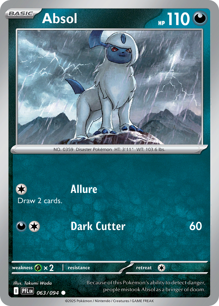 Absol 63 Phantasmal Flames Pokémon card