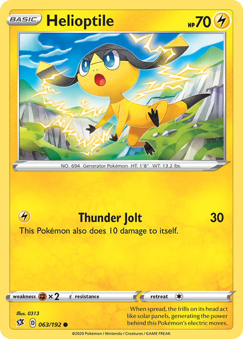 Helioptile 63 Rebel Clash Pokémon card