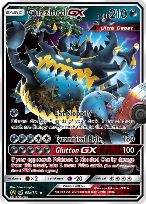 Guzzlord-GX 63a Crimson Invasion Pokémon card