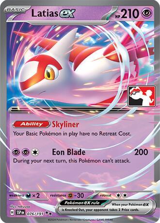 Latias ex - 076/191 - Prize Pack Series Seven — Play! Pokémon stamped prize pack card