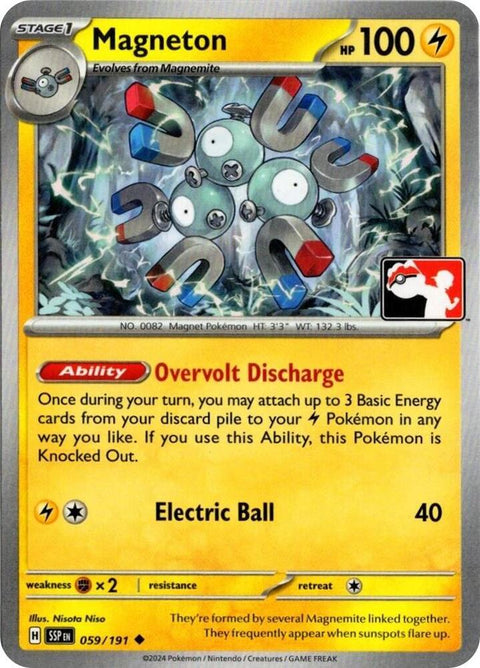 Magneton - 059/191 - Prize Pack Series Seven — Play! Pokémon stamped prize pack card