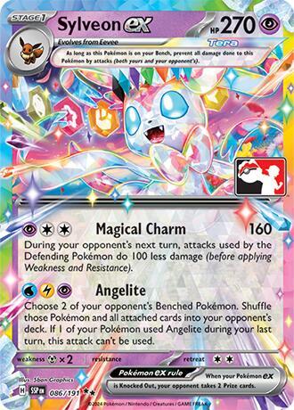 Sylveon ex - 086/131 - Prize Pack Series Seven — Play! Pokémon stamped prize pack card