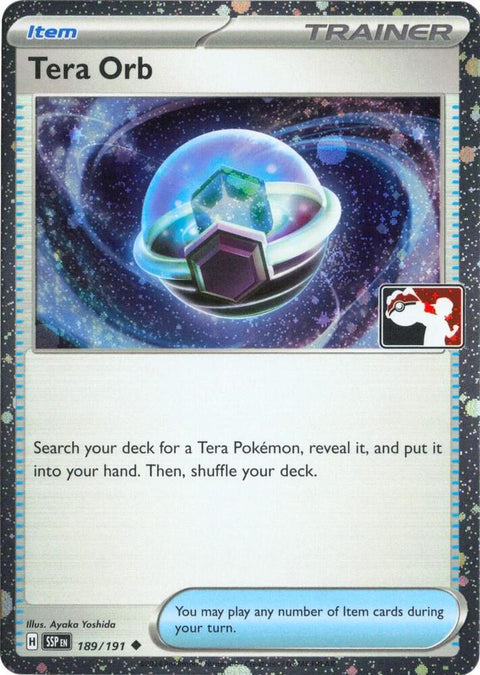 Tera Orb - 189/191 - Prize Pack Series Seven — Play! Pokémon stamped prize pack card