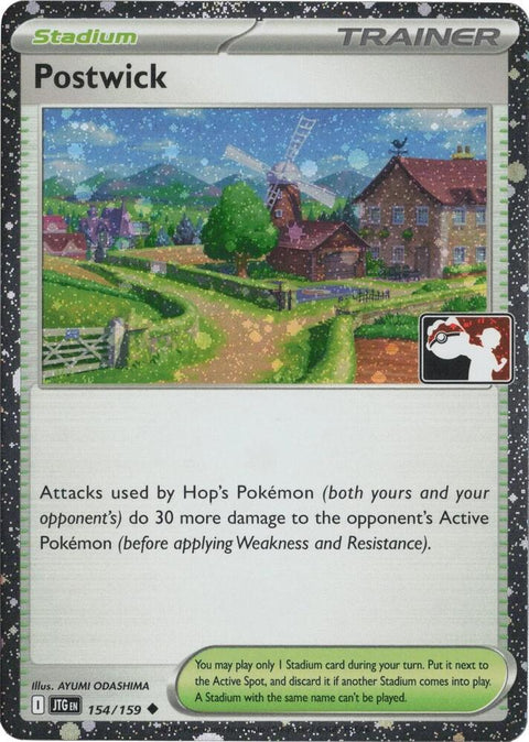 Postwick - 154/159 - Prize Pack Series Eight — Play! Pokémon stamped prize pack card