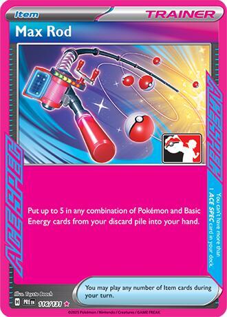 Max Rod - 116/159 - Prize Pack Series Seven — Play! Pokémon stamped prize pack card