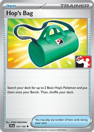 Hop's Bag - 147/159 - Prize Pack Series Seven — Play! Pokémon stamped prize pack card