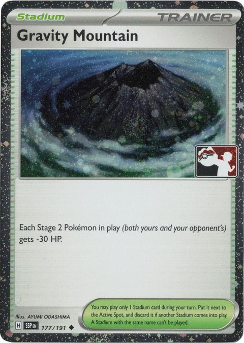 Gravity Mountain - 177/191 - Prize Pack Series Seven — Play! Pokémon stamped prize pack card