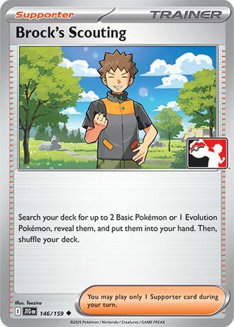 Brock's Scouting - 146/159 - Prize Pack Series Seven — Play! Pokémon stamped prize pack card