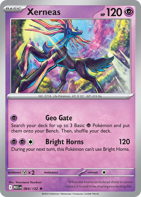 Xerneas 64 Mega Evolution Pokémon card