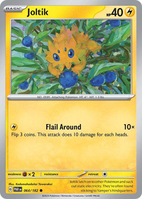 Joltik 64 Paradox Rift Pokémon card
