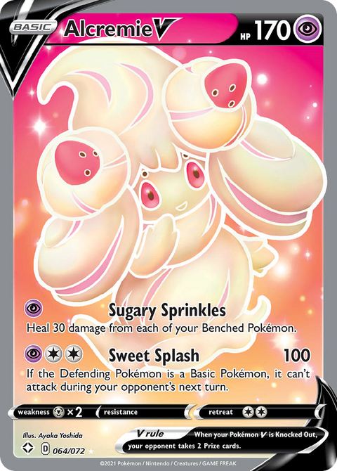 Alcremie V 64 Shining Fates Pokémon card