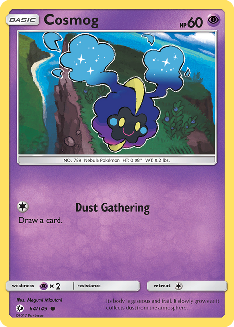 Cosmog 64 Sun & Moon Pokémon card