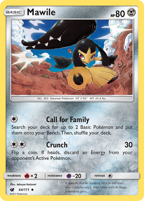 Mawile 64 Crimson Invasion Pokémon card
