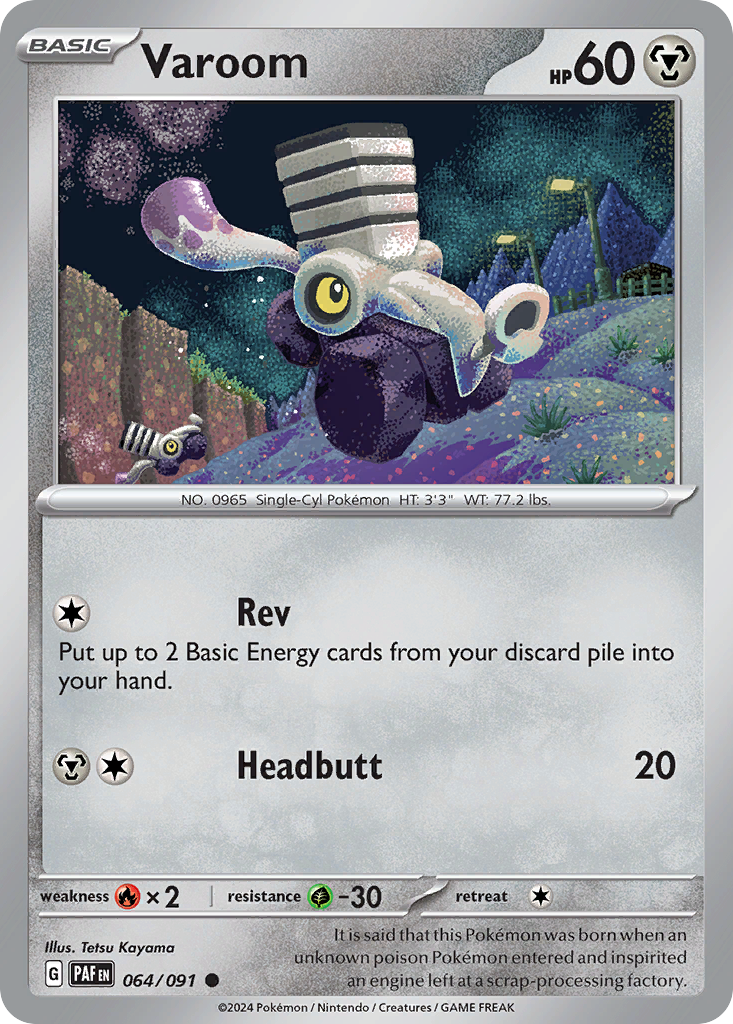 Varoom 64 Paldean Fates Pokémon card