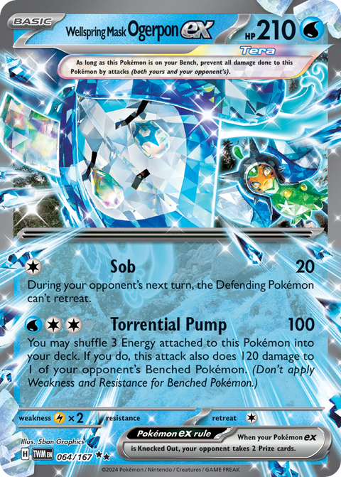 Wellspring Mask Ogerpon ex 64 Twilight Masquerade Pokémon card