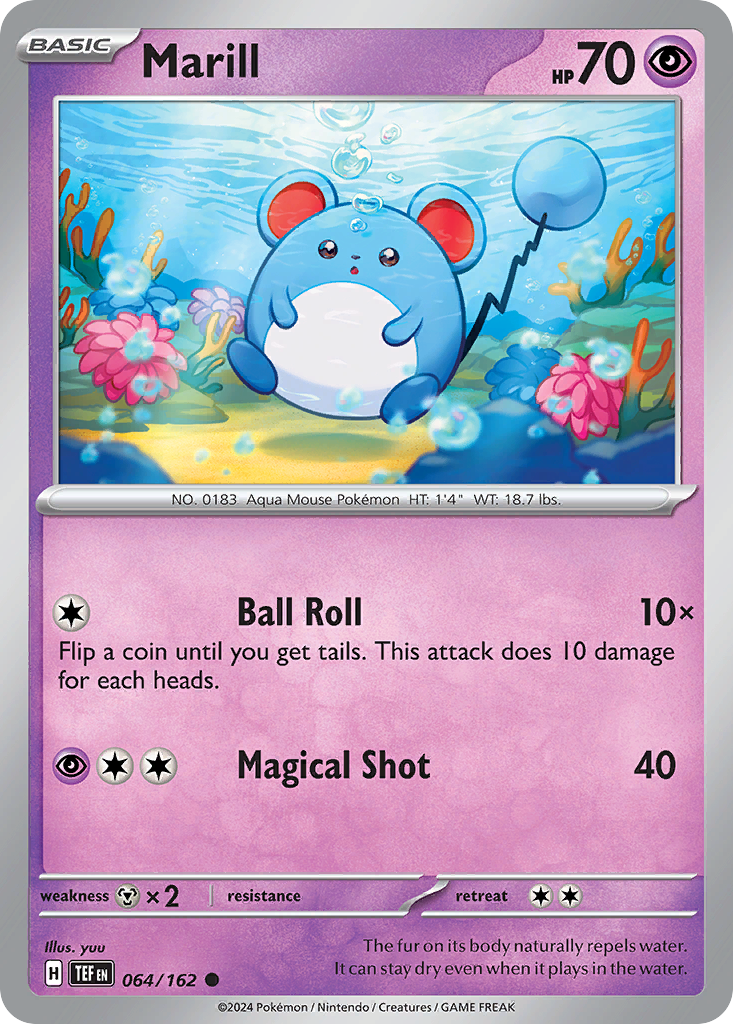 Marill 64 Temporal Forces Pokémon card