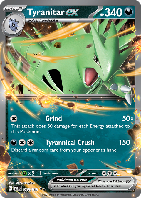 Tyranitar ex 64 Prismatic Evolutions Pokémon card