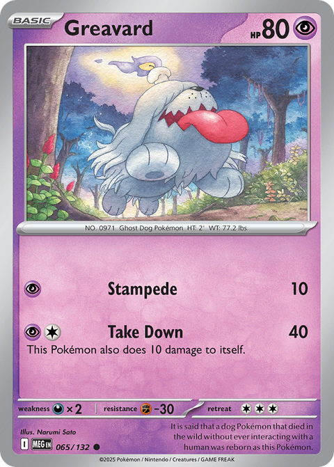 Greavard 65 Mega Evolution Pokémon card