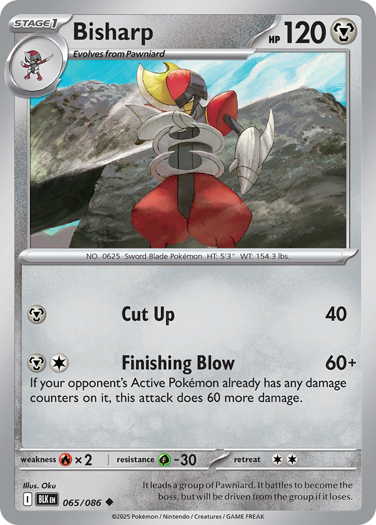 Bisharp 65 Black Bolt Pokémon card