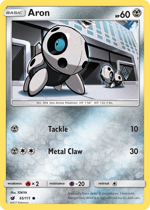 Aron 65 Crimson Invasion Pokémon card