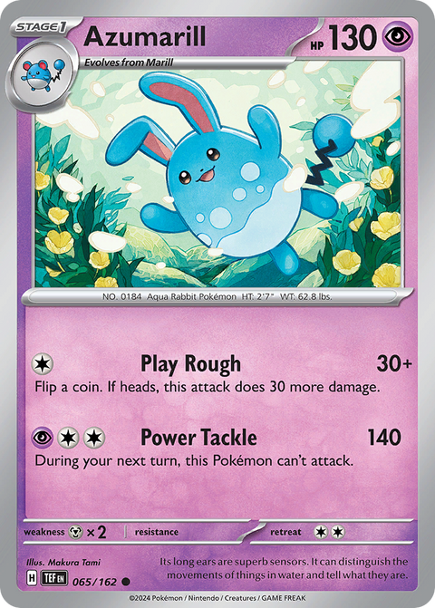 Azumarill 65 Temporal Forces Pokémon card