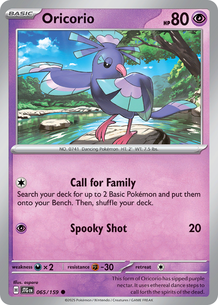 Oricorio 65 Journey Together Pokémon card