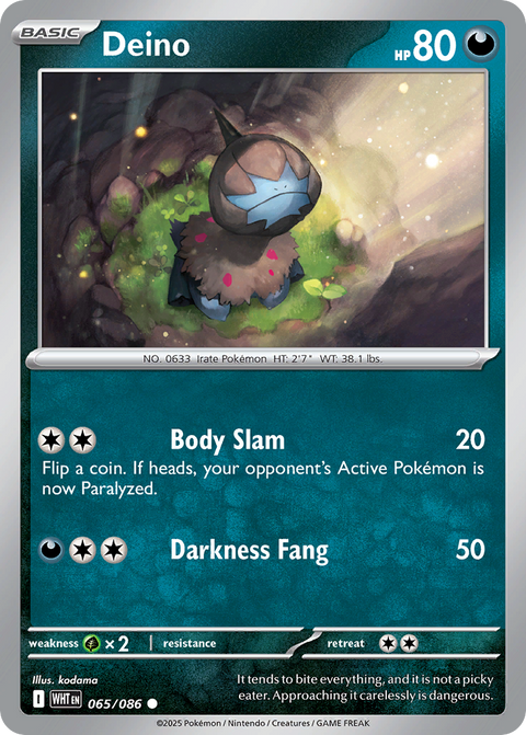 Deino 65 White Flare Pokémon card