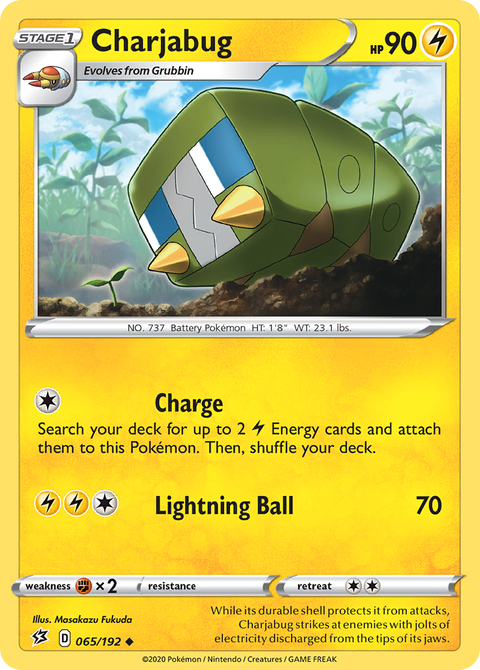 Charjabug 65 Rebel Clash Pokémon card
