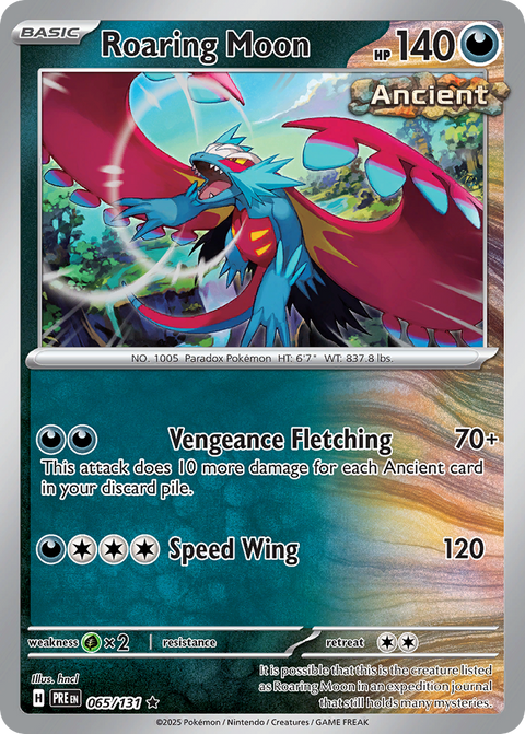 Roaring Moon 65 Prismatic Evolutions Pokémon card