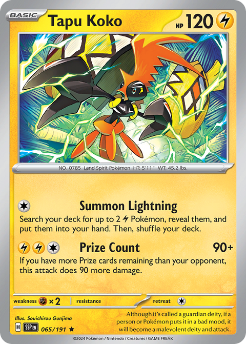 Tapu Koko 65 Surging Sparks Pokémon card