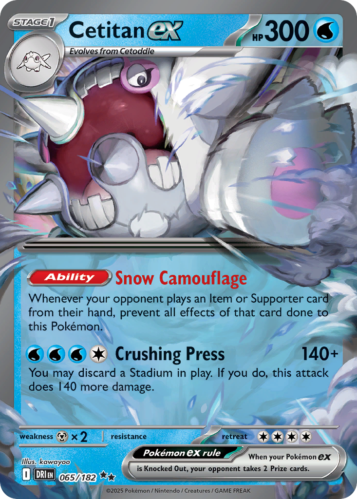 Cetitan ex 65 Destined Rivals Pokémon card
